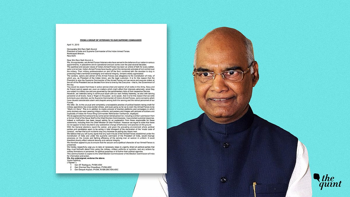 The letter slammed the “politicisation of the armed forces” and was purportedly signed by over 150 veterans. 