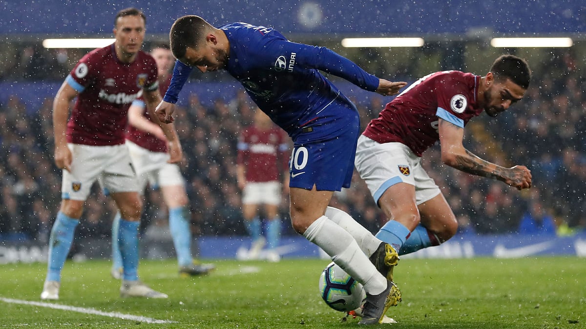 For now Eden Hazard’s feet are very much in west London.