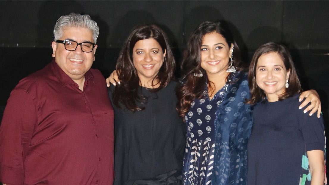 Rajeev Masand, Anupama&nbsp; Chopra, Zoya Akhtar and Vidya Balan smile for the camera.