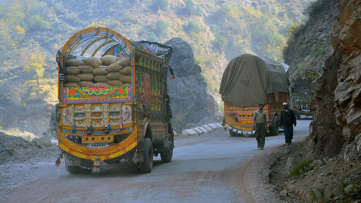 Trucks carrying goods from PoK as part of the cross LoC trade in Uri Kashmir. Image used for representational purposes. 