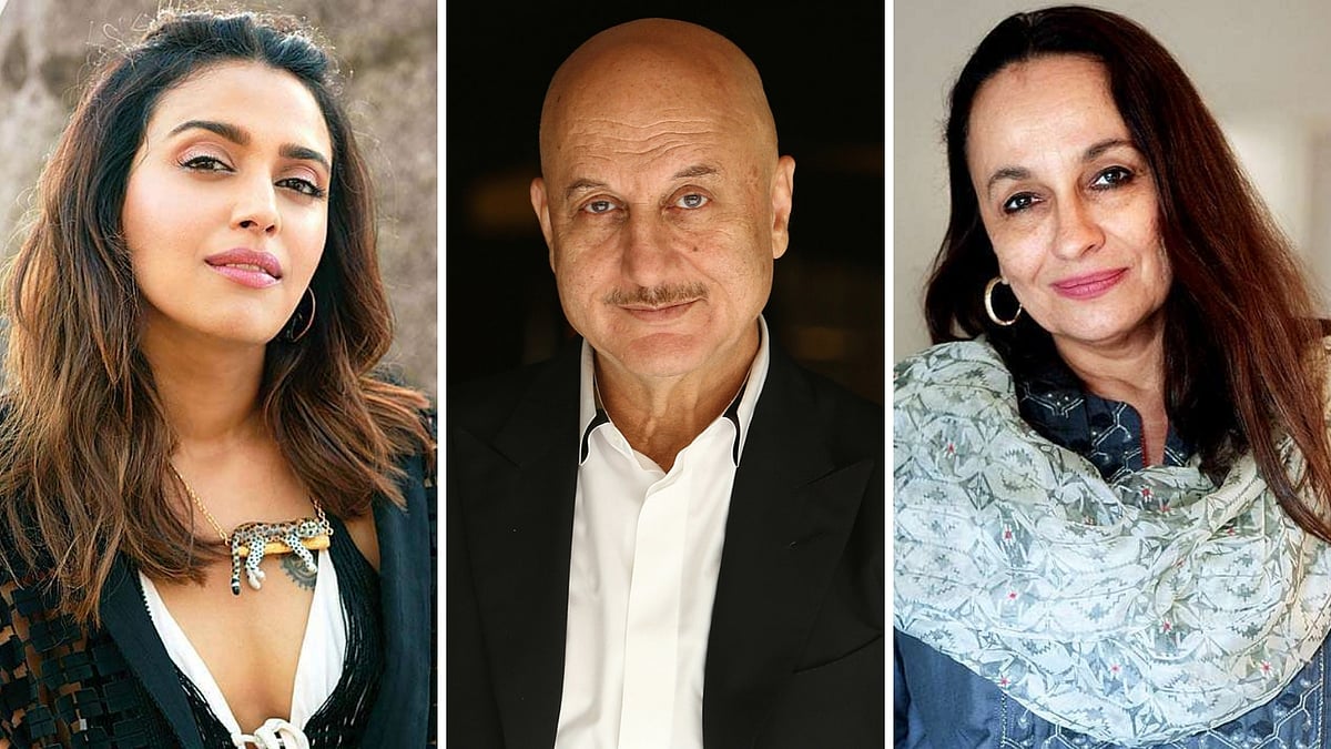 Swara Bhasker (L), Anupam Kher (C) and Soni Razdan (R).