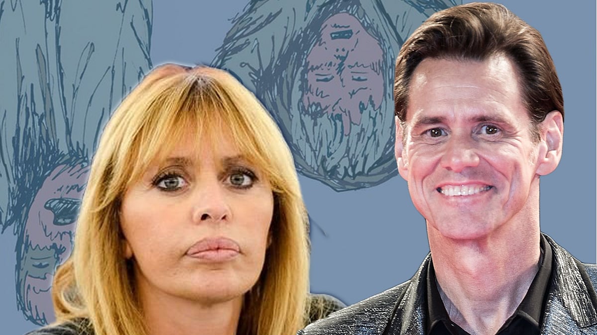 Alessandra Mussolini and Jim Carrey.