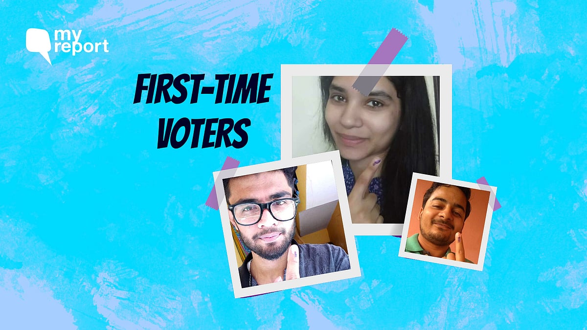 First-time voters share their feelings while casting their vote for the first time,