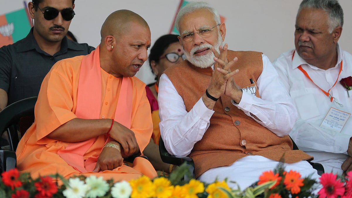 Uttar Pradesh Chief Minister Yogi Adityanath with Prime Minister Narendra Modi. File photo.