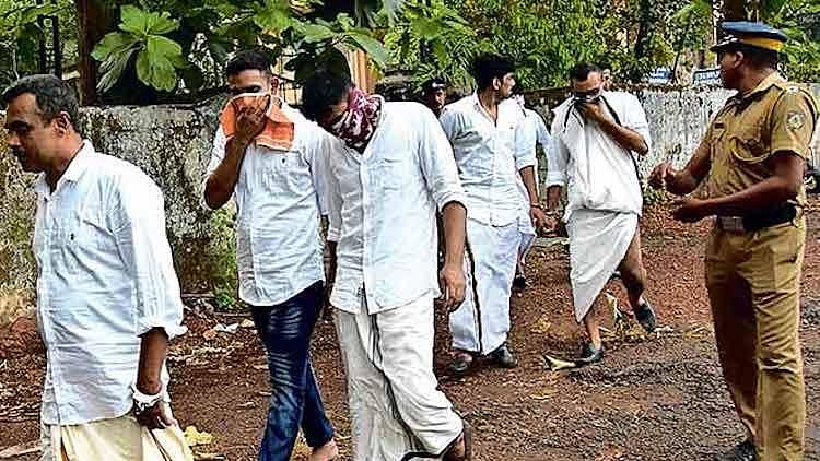 Kevin murder case accused exiting the court in Kottayam.