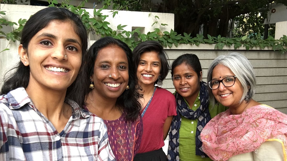 With members of Shakti, a civil society collective aimed at enhancing the political participation of women.