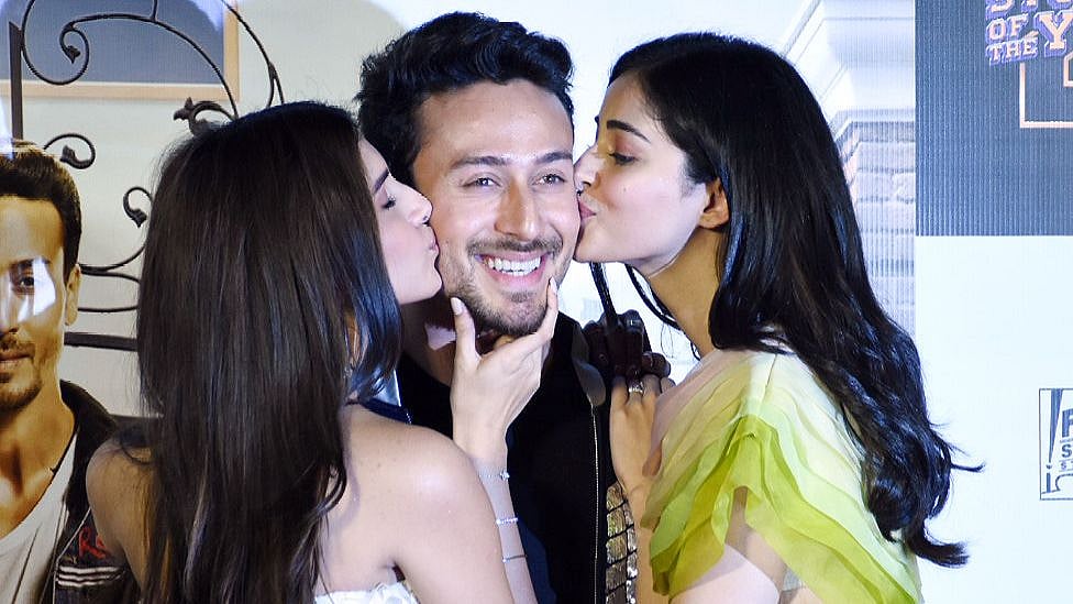 Tiger Shroff, Tara Sutaria and Ananya Panday at the <i>Student of the Year 2</i> trailer launch. 
