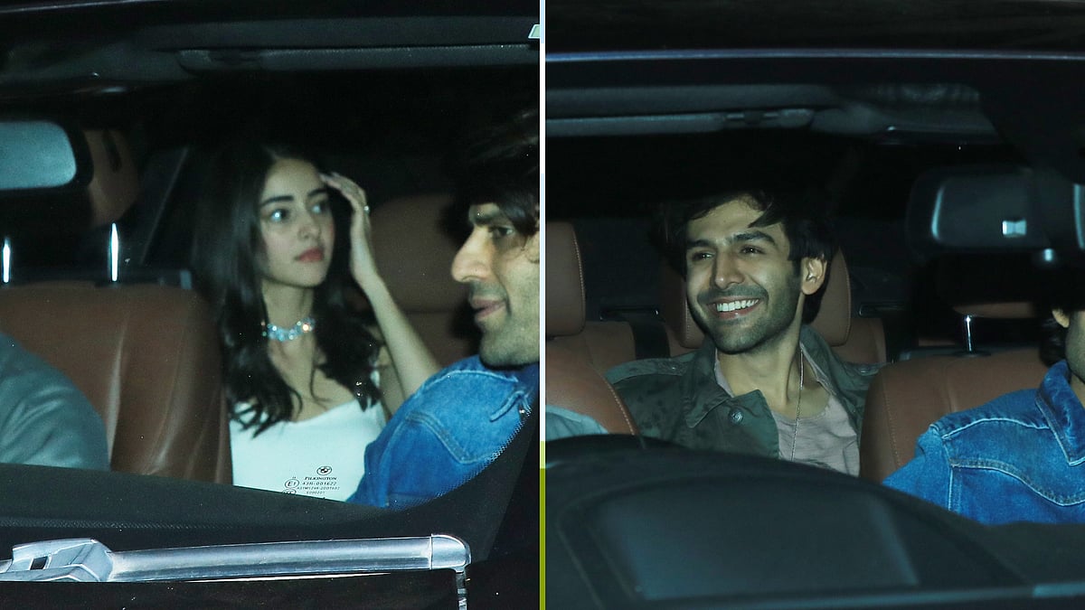 Ananya Panday and Kartik Aaryan spotted arriving for Natasha Poonawalla’s party.