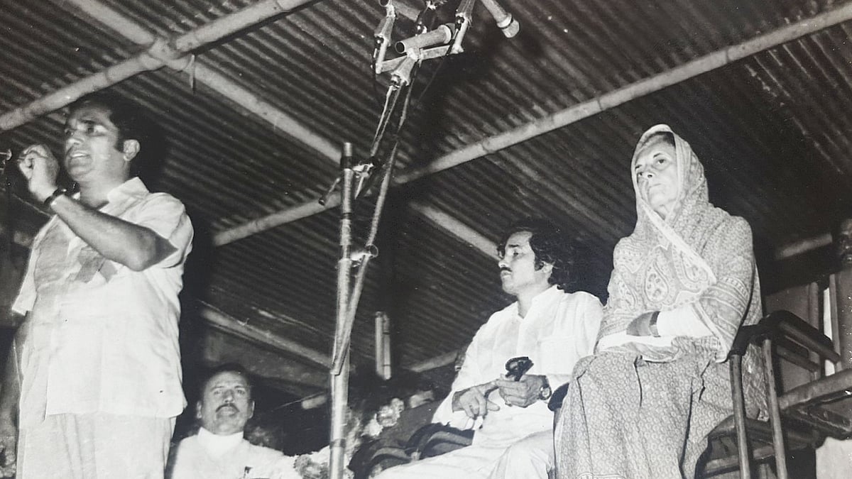 Indira Gandhi during her election campaign in Chikkamagaluru in 1978. 