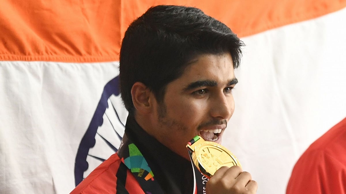 Teenaged pair of Manu Bhaker and Saurabh Chaudhary won gold in the 10m Air Pistol Mixed Team Pistol event.