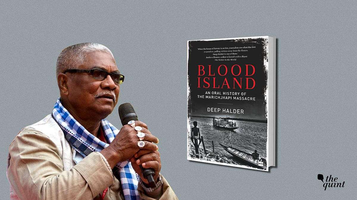 Image of Dalit author-activist Manoranjan Byapari, and the cover of author Deep Halder’s book on the Marichjhapi massacre, used for representational purposes. 