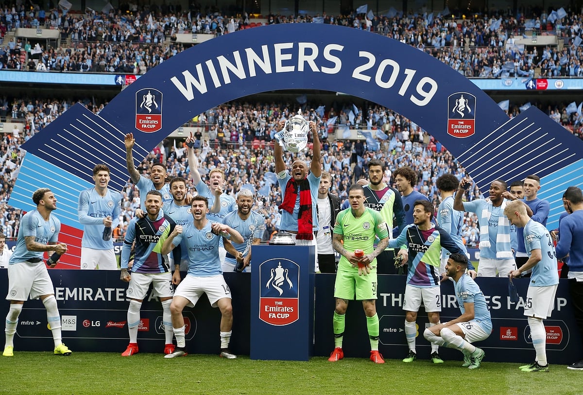 Manchester City handed Watford a 6-0 hiding in the FA Cup final to complete an unprecedented domestic treble.