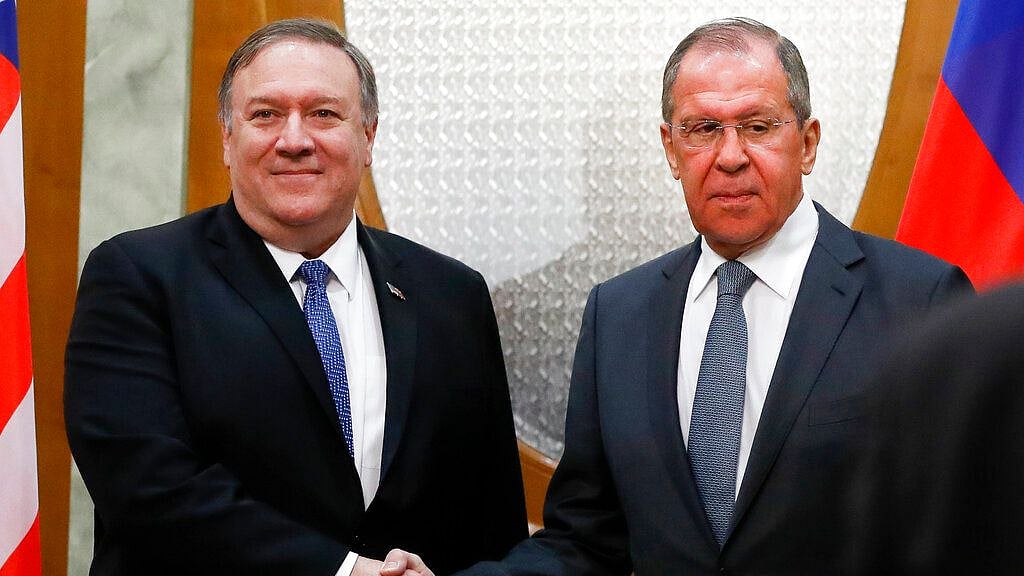 US Secretary of State Mike Pompeo (L), and Russian Foreign Minister Sergey Lavrov at the Black Sea resort city of Sochi. 