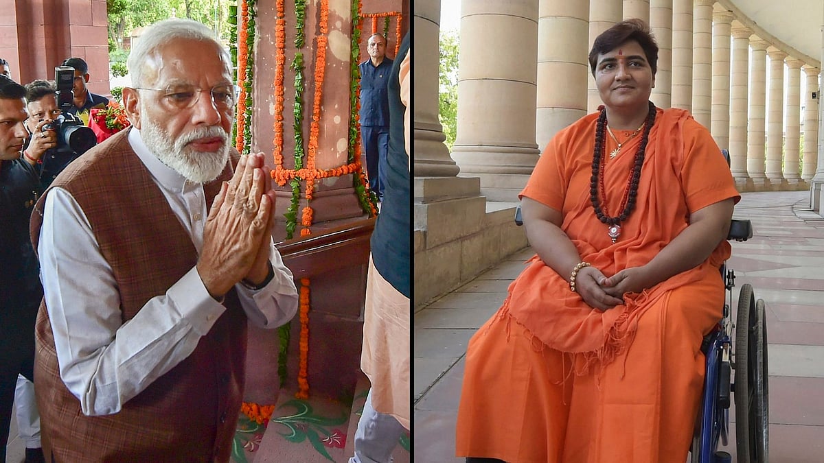 Narendra Modi and Pragya Thakur.