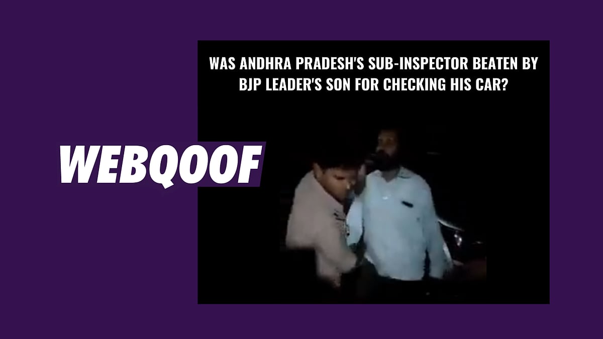 A viral video falsely claimed that Andhra Pradesh’s sub-inspector was beaten by BJP leader’s son for checking his car.