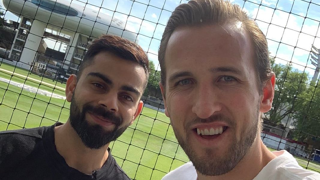 Harry Kane (right) has confessed in the past that he is a huge fan of Virat Kohli.