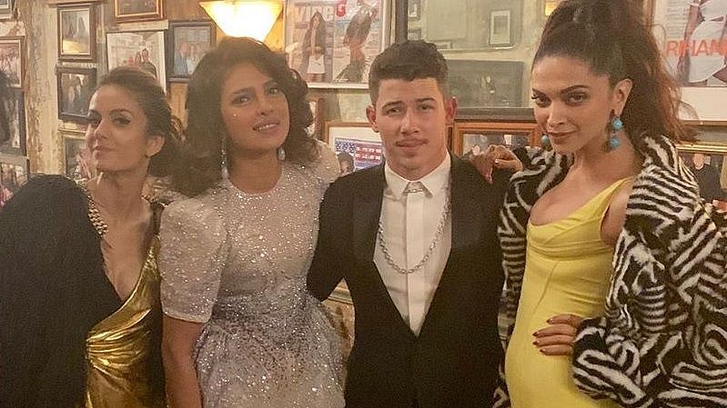 Priyanka Chopra, Nick Jonas and Deepika Padukone at the Met Gala after party. 
