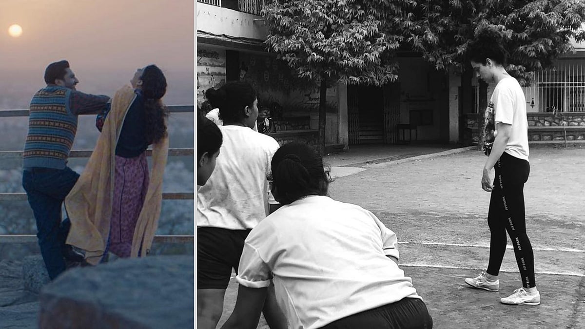Kangana Ranaut on the sets of <i>Panga</i>.