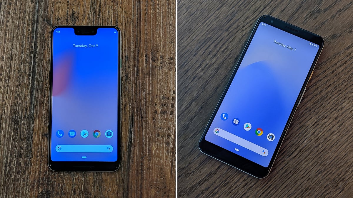 Google Pixel 3XL (left) and Google Pixel 3a XL (right).&nbsp;