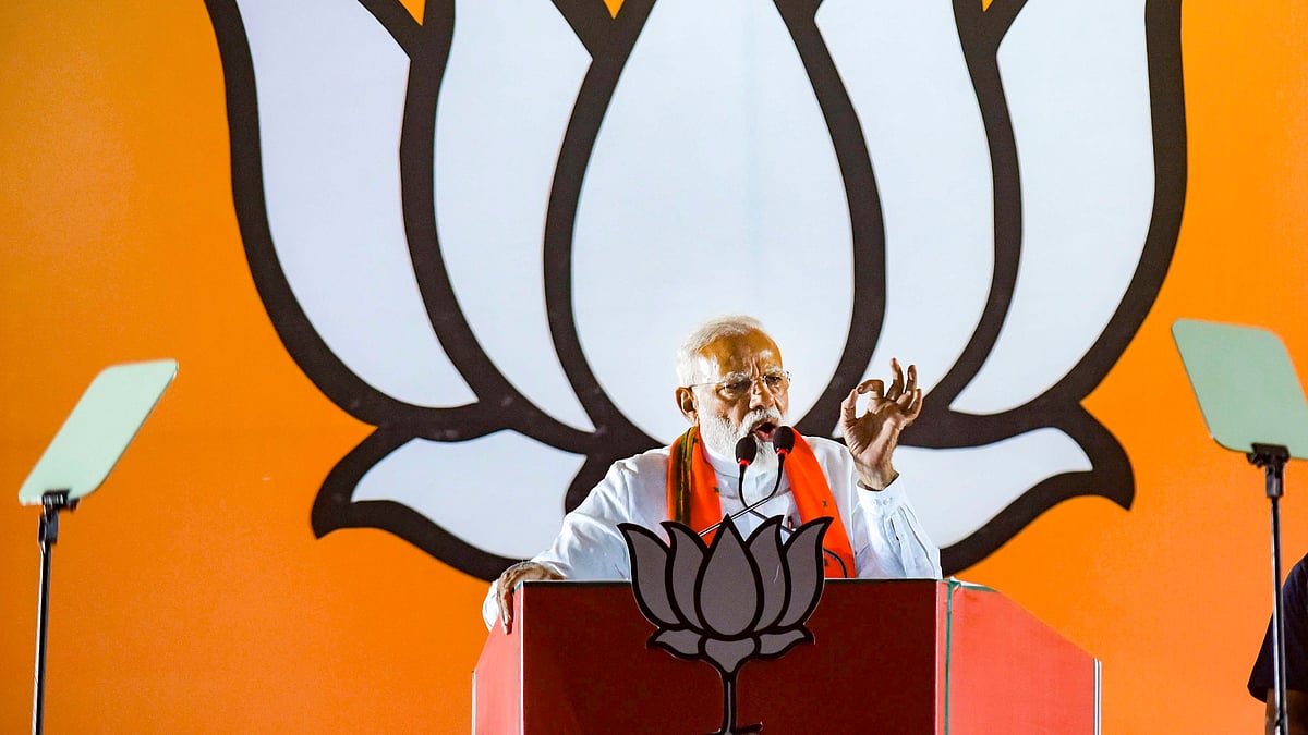PM Narendra Modi during a rally for Lok Sabha Elections 2019.