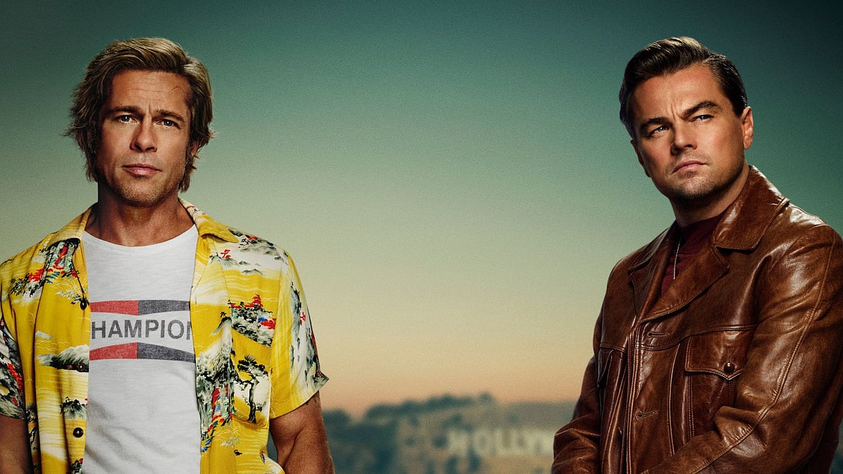 Brad Pitt and Leonardo DiCaprio in a poster for <i>Once Upon A Time in Hollywood</i>.