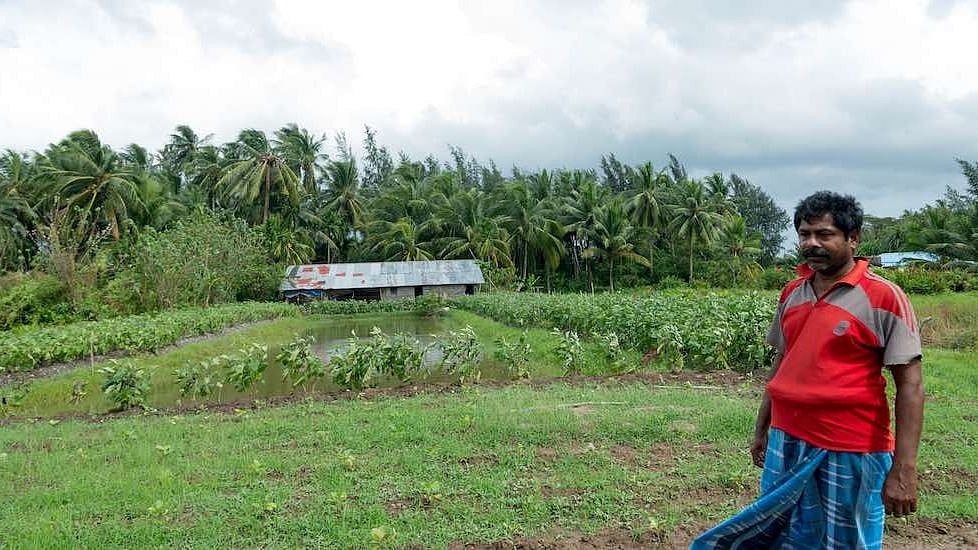 Broad bed and furrow system of land shaping has helped farmers like Sudhir Datta overcome the effects of extreme weather events and increase farm income.