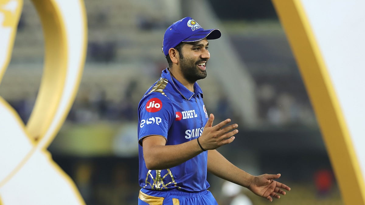 Rohit Sharma celebrates Mumbai Indians’ fourth IPL title.