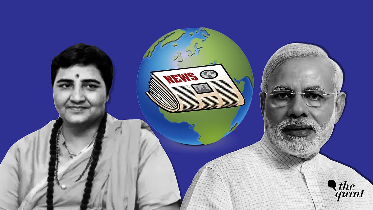 Pragya Thakur (L) and Narendra Modi (R)