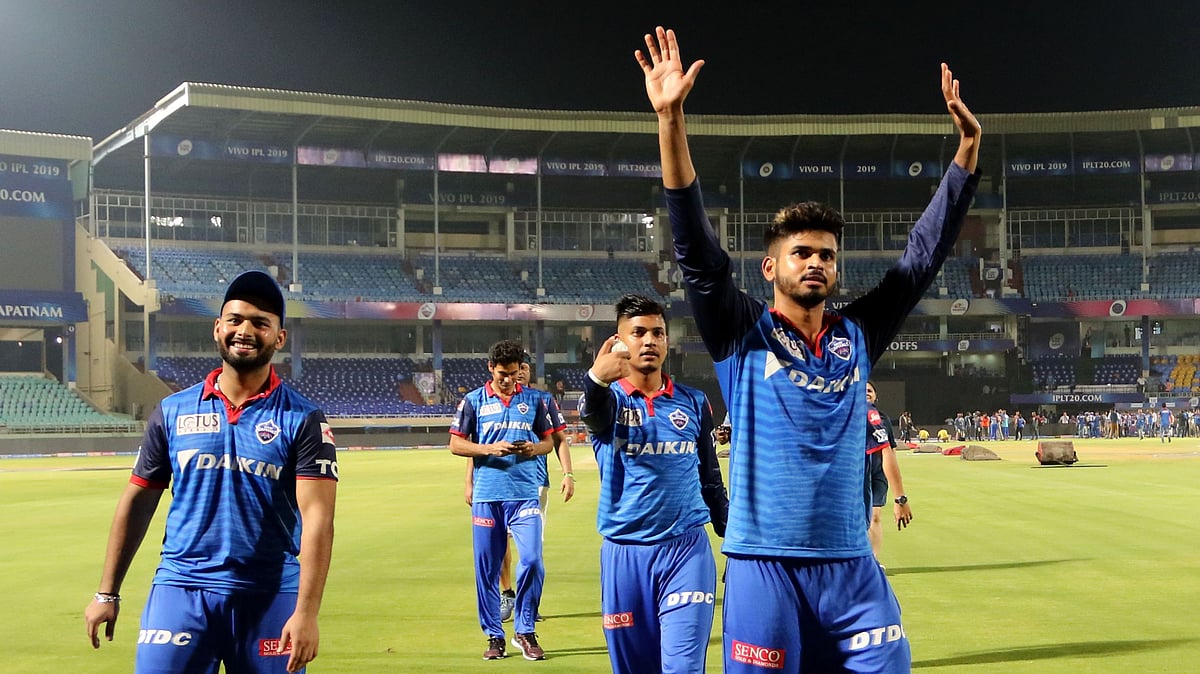 Shreyas Iyer thanked the crowd after Delhi’s win over Hyderabad.