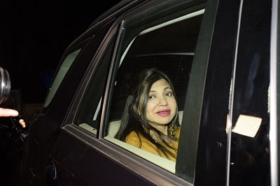 Mumbai: Playback Singer Alka Yagnik arrives at the special screening of film "Padmaavat" in Mumbai on Jan 25, 2018. (Photo: IANS)