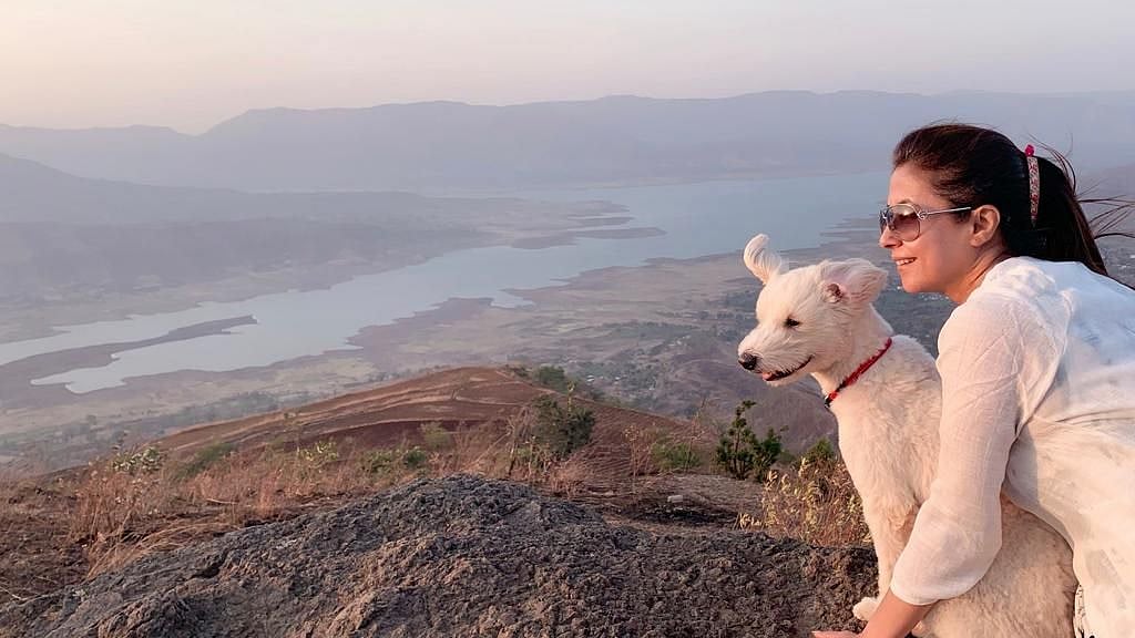 Urmila Matondkar with her dog.