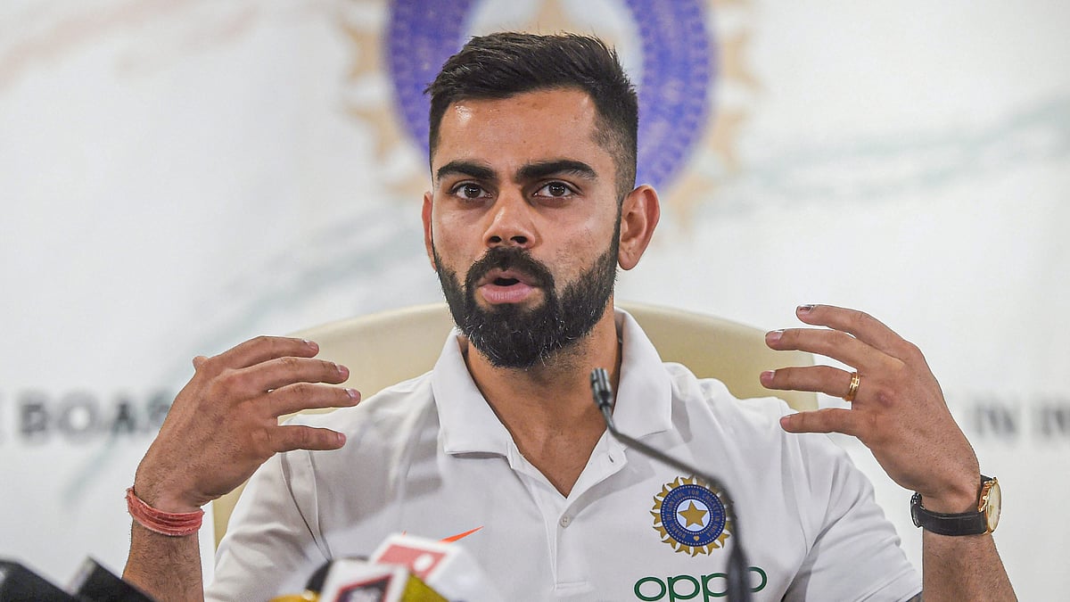 Captain Virat Kohli addresses a press conference ahead of Team India’s departure for the ICC World Cup. 