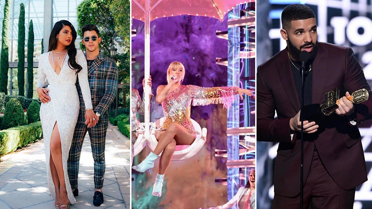 Priyanka-Nick, Taylor Swift and Drake at the Billboard Music Awards.