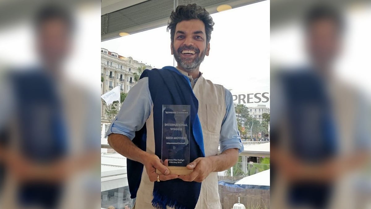 Filmmaker Achyutanand Dwivedi with his Nespresso Talents award.