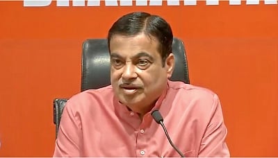 New Delhi: Union Minister Nitin Gadkari addresses a press conference at the BJP headquarter, in New Delhi on May 9, 2019. (Photo: IANS)