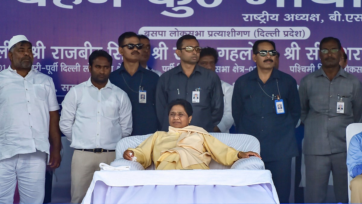 BSP President Mayawati at an election campaign rally in New Delhi on 10 May.