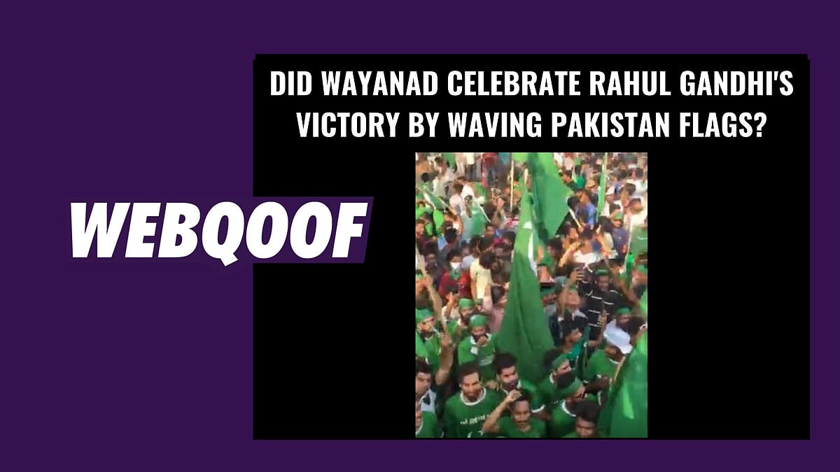A video, shared by one Vikas Pandey on Twitter, shows a group of people waving green flags and shouting ‘Rahul Gandhi Zindabad’. &nbsp;