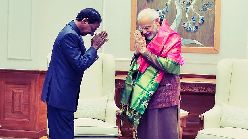 Telangana CM KCR with Prime Minister Narendra Modi. 