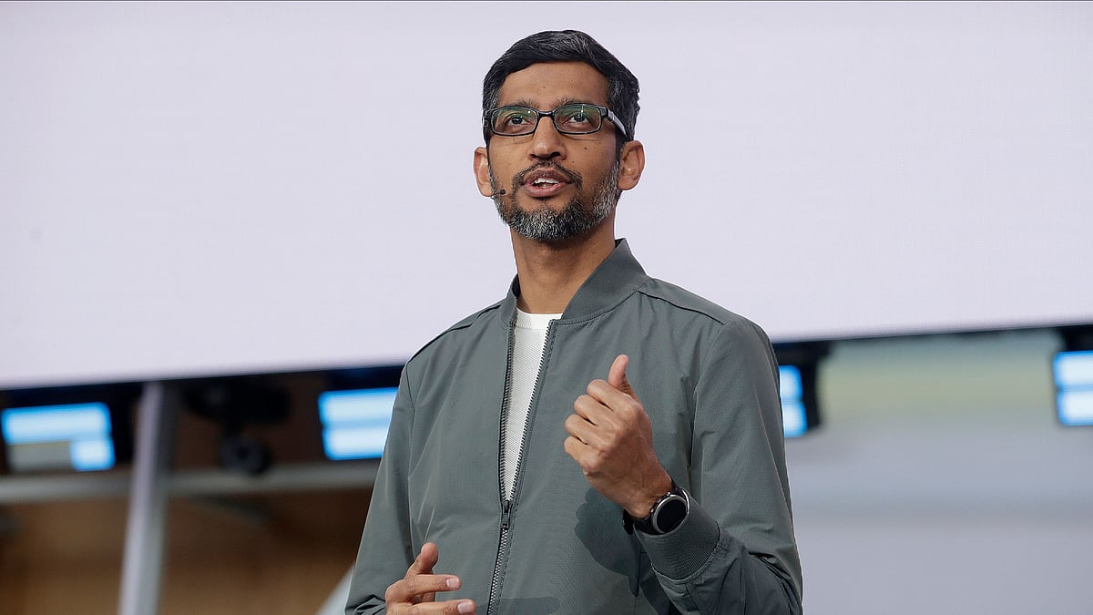 Google CEO Sundar Pichai speaks at the Google I/O Developer Conference on Tuesday, 7 May.