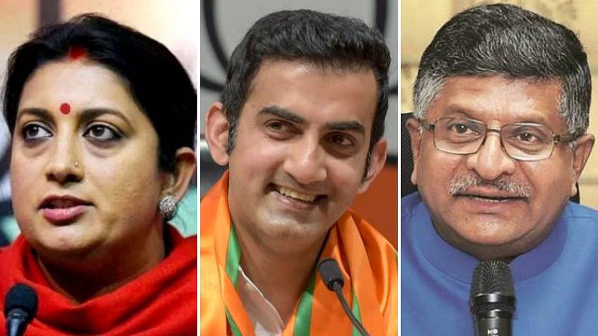 BJP’s Smriti Irani, Gautam Gambhir & Union Minister Ravi Shankar Prasad.