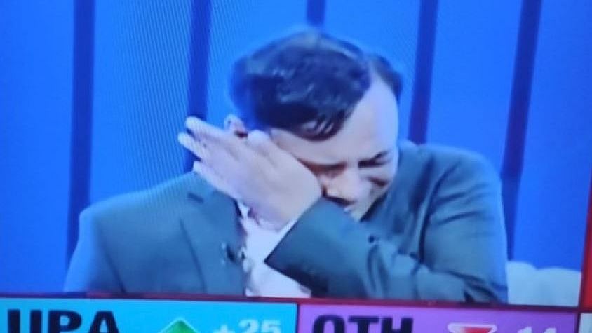 Axis My India Chief broke down on TV  after the leads proved to be in tandem with what the exit polls predicted.