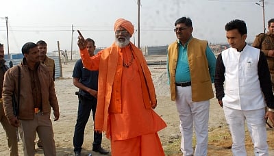 Allahabad: BJP MP Sakshi Maharaj at Kumbh Mela campus in Allahabad on Dec 5, 2018. (Photo: IANS)