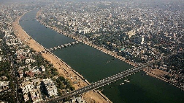 Aerial view of Sabarmati riverfront.