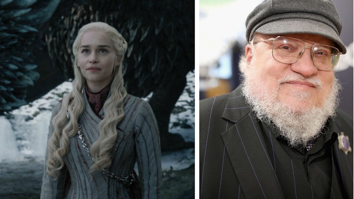 A still from <i>Game of Thrones</i> Season 8 and George RR Martin.