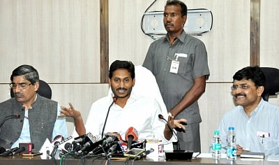 New Delhi: YSR Congress Party leader Jaganmohan Reddy addresses a press conference in New Delhi, on May 26, 2019. (Photo: IANS)
