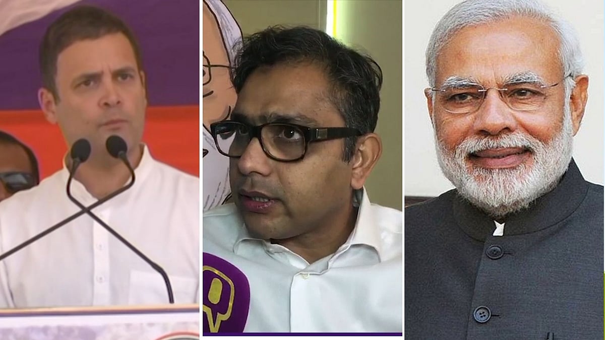 (L-R) Rahul Gandhi, Hilal Ahmed, Narendra Modi