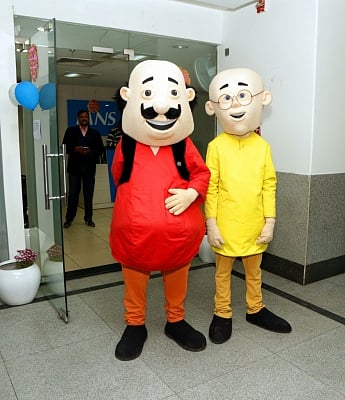 Popular cartoon characters Motu Patlu. (Photo: Amlan Paliwal/IANS)