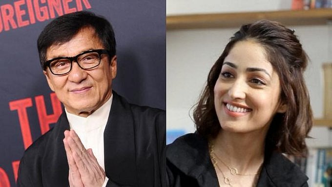 Jackie Chan (L) and Yami Gautam (R).