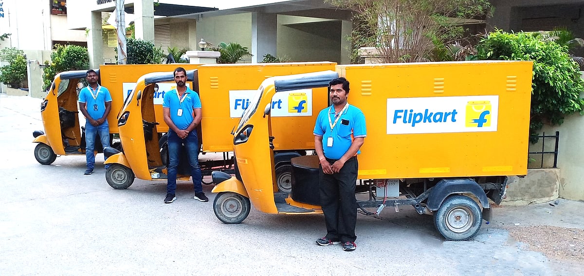 Most of your deliveries in Delhi will happen via three-wheelers like these.