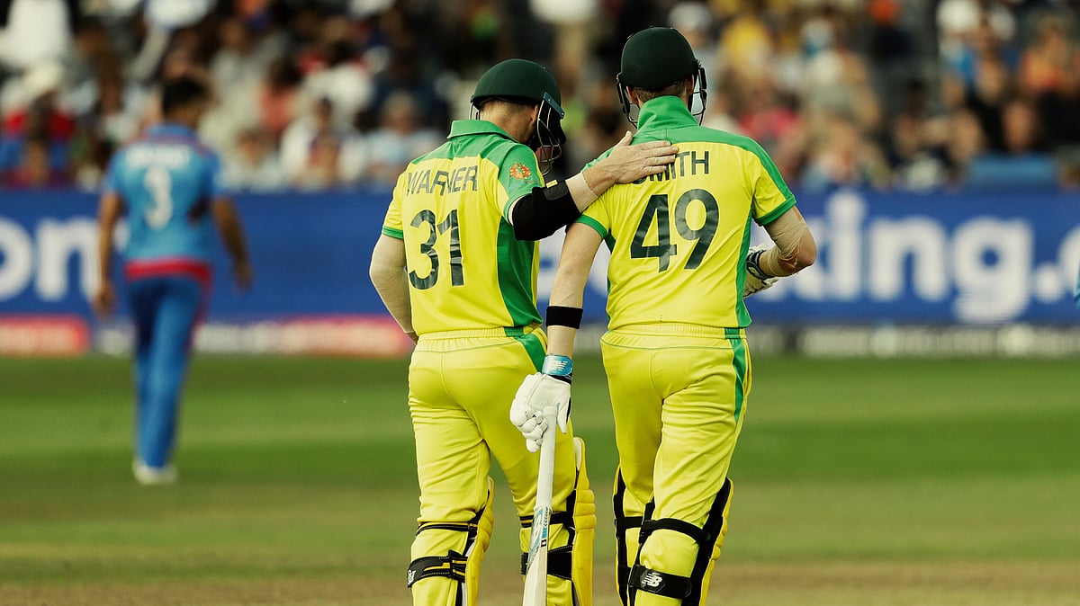 In a bid to mock the duo further, fans were seen dressed as sandpaper, rubbing themselves against a big image of a cricket ball.